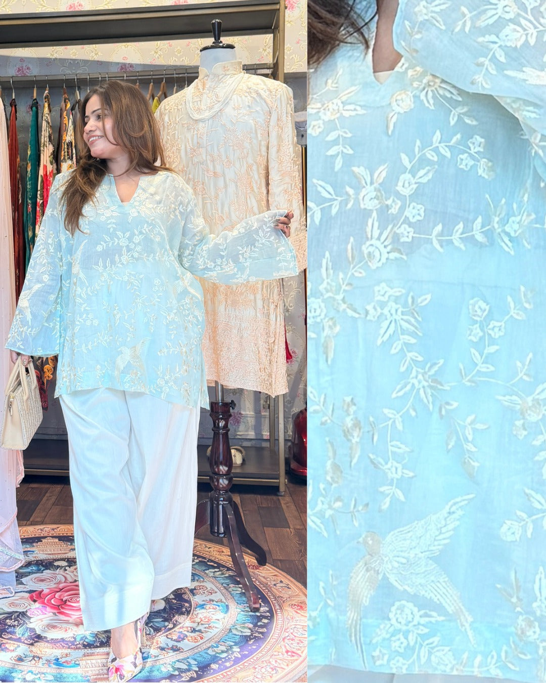 Parsi Gara embroidery Farsi Salwar Set