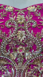 Pink and Orange Sharara Set with Embroidered Olive Dupatta