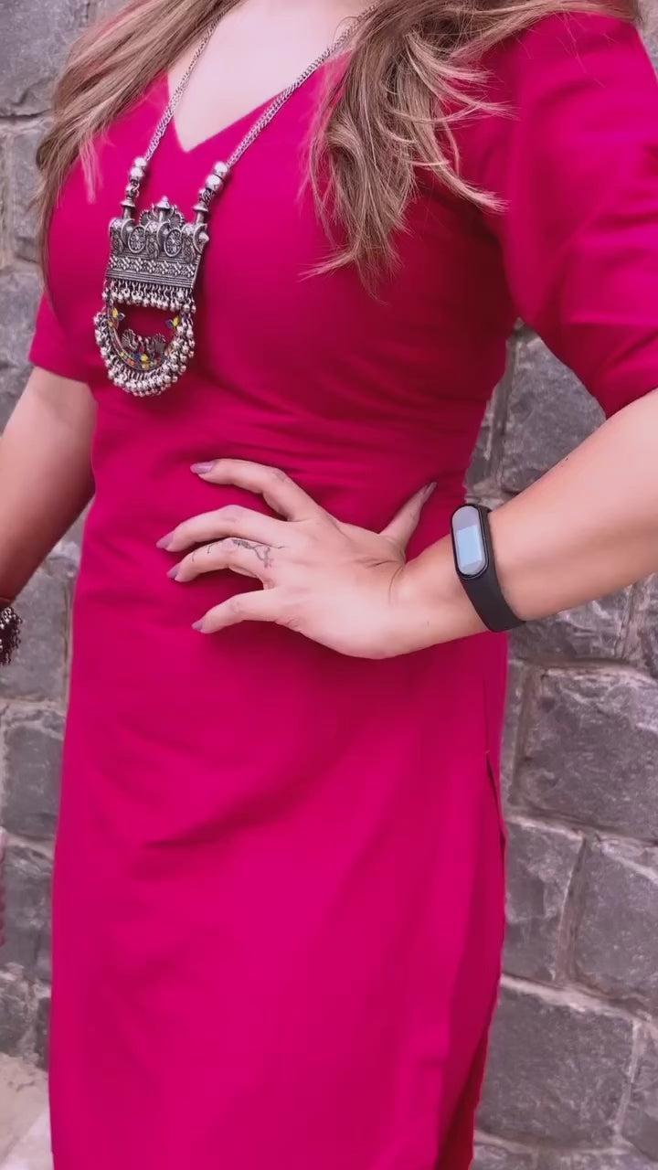 The deep pink kurta corset