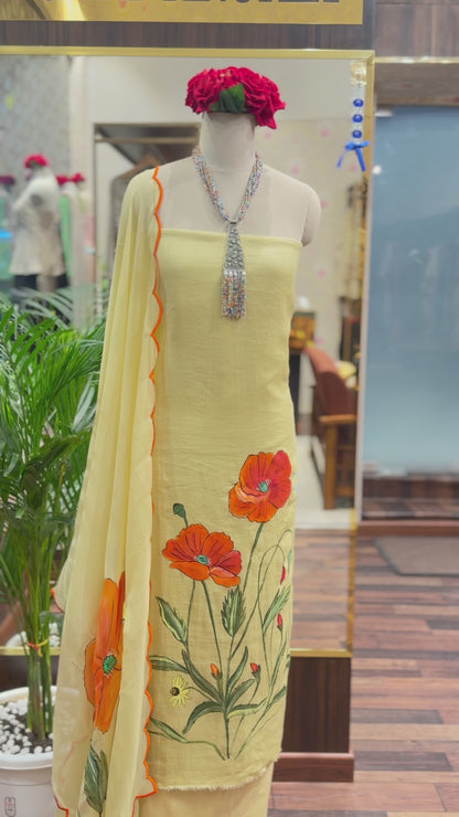 Hand-Painted Unstitched Suit Set